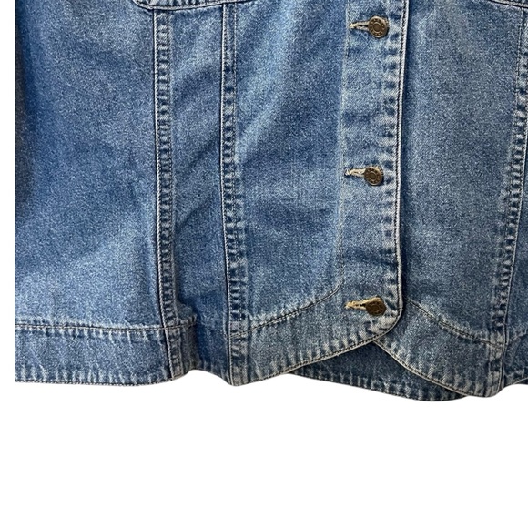 Crazy Horse Liz Claiborne Women’s Denim Short Sleeve Shirt 100% Cotton Size: XL - Picture 6 of 6